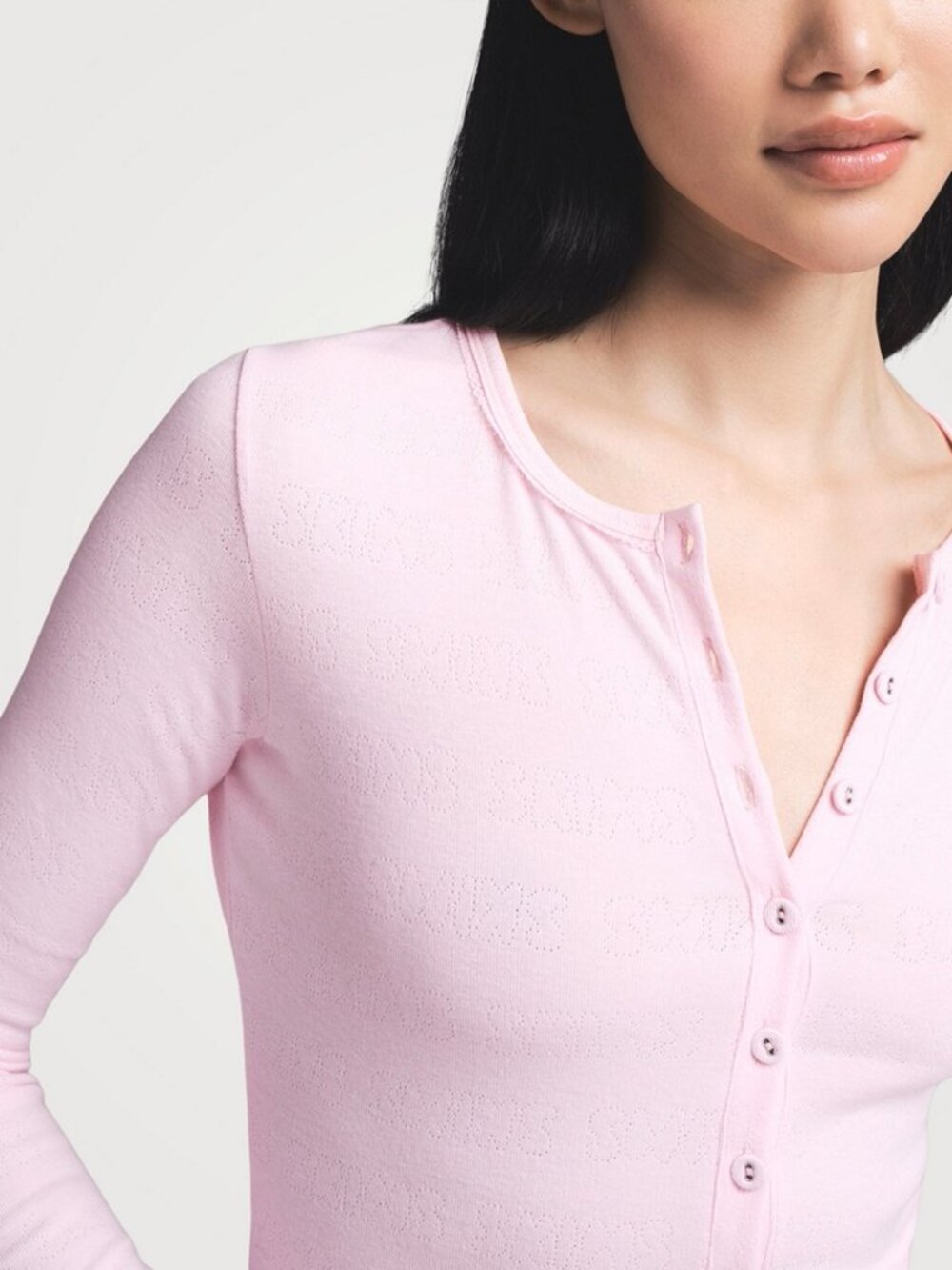 🩰🎀 SKIMS Logo Pointelle Cardigan | Cherry Blossom| M | NWT 🏷️
